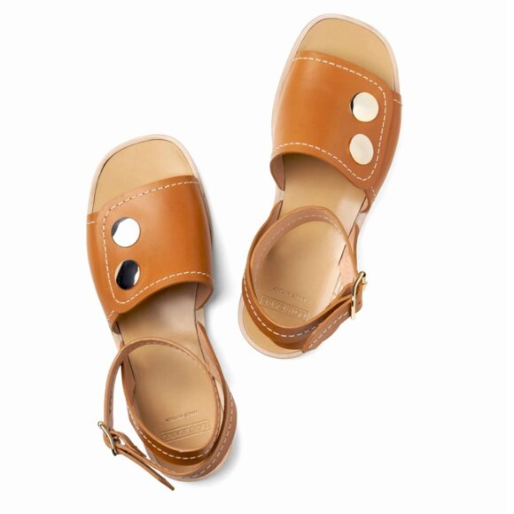 Lou Early Pierrette Flat Sandals in Cognac 8.5 Shoes Leather Ankle Strap Wrap - Picture 2 of 16